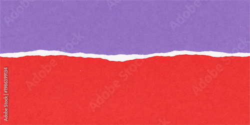 Red ripped paper texture featuring a torn hole and grunge cardboard edges on a blank crimson sheet creates an empty frame design for a Christmas banner or page