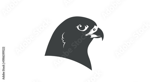 Black Silhouette of a Falcon Head.