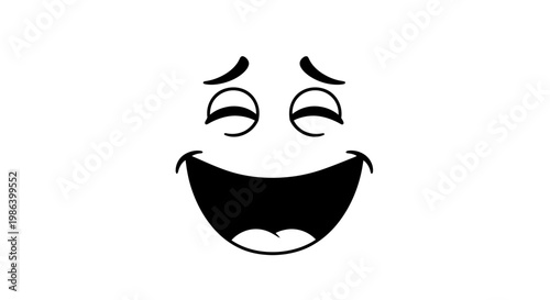Smiling Face with Winking Eyes Illustration.