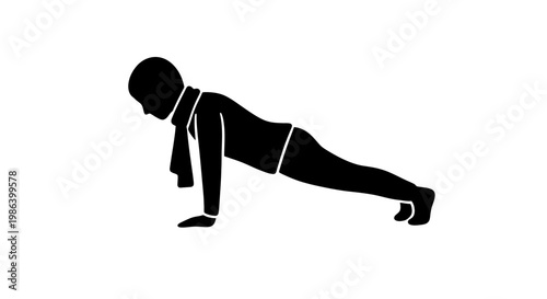 Man Doing Push Up Silhouette.