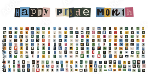 Ransom Note Style Alphabet for Pride Month Crafts and LGBTQ Identity Projects
