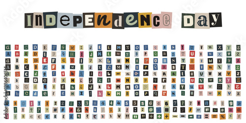 Ransom Note Style Alphabet for Anonymous Message and Kidnapping Note