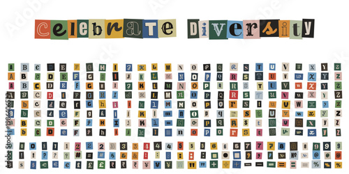 Ransom Note Style Alphabet for Neurodiversity and Inclusion Posters