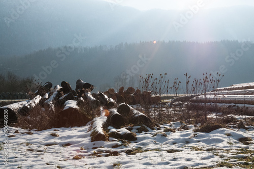 A winter landscape in the French savoy area, near the town of Entre-deux-guiers.