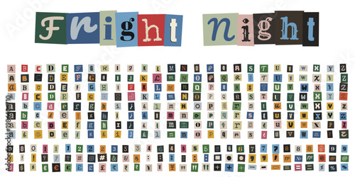 Ransom Note Style Alphabet for True Crime Podcast and Mystery Graphics