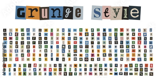 Ransom Note Style Alphabet and Numbers for Punk Rock Poster Design