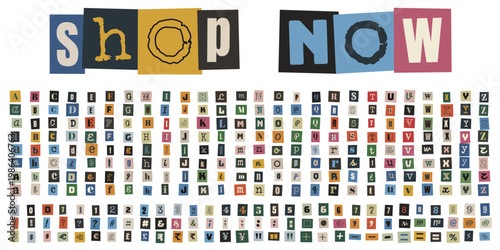 Anonymous Ransom Note Alphabet Kit for Mystery Crime Design and Creative Zine Art