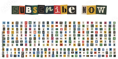 Ransom Note Style Alphabet Letters for Anonymous Message and Kidnapping Note Design