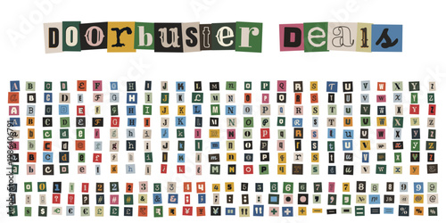 Ransom Note Style Alphabet and Numbers for DIY Punk Rock Zine Design