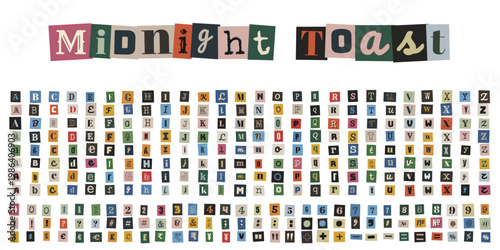Vintage Ransom Note Alphabet and Numbers for True Crime Podcast and Zine Design