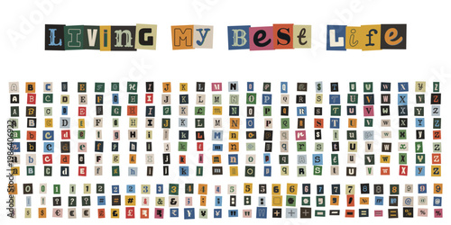 Ransom Note Alphabet Letters and Numbers for True Crime Podcast Branding and DIY Collage Art