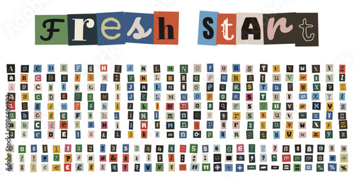 Fresh Start Ransom Note Alphabet for Vision Board and Manifestation Journaling