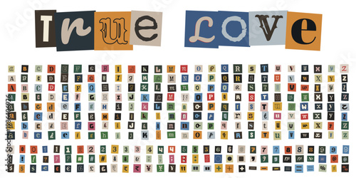 Ransom Note Style Alphabet for Anonymous Letter and True Love Message