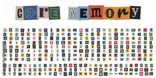 Ransom Note Style Alphabet and Numbers for Core Memory Digital Scrapbooking and Journaling