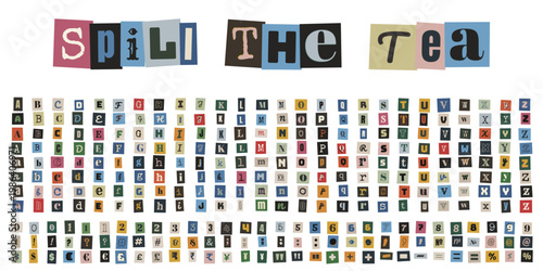 Ransom Note Style Alphabet for Anonymous Message and True Crime Podcast Art