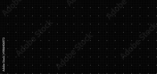 Seamless pattern mini Star Dot grid blueprint, black surface. Small element geometry layout, interface wireframes dashboards planning pages engineering diagrams technology visuals.