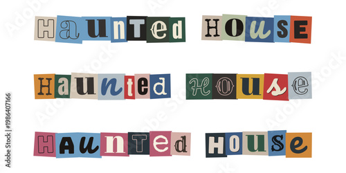 Haunted House Ransom Note Text for Halloween Party Invitations and Spooky Decor