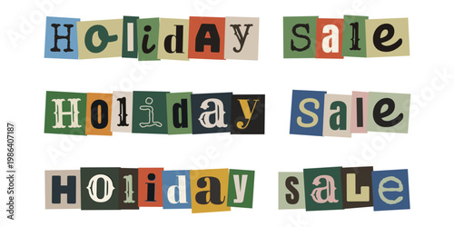 Ransom Note Style Holiday Sale Typography for Anonymous Secret Santa Promotions