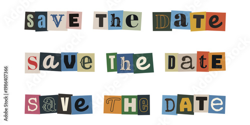 Ransom Note Style Save the Date Text, True Crime Party, Alternative Wedding Invitation