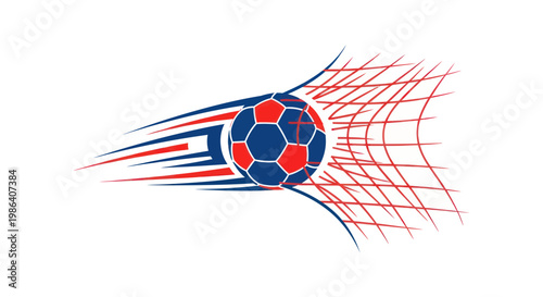 Soccer ball with cross and motion lines, sports and faith concept