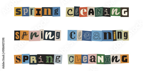 Spring Cleaning Ransom Note Style Typography for Seasonal Home Organization