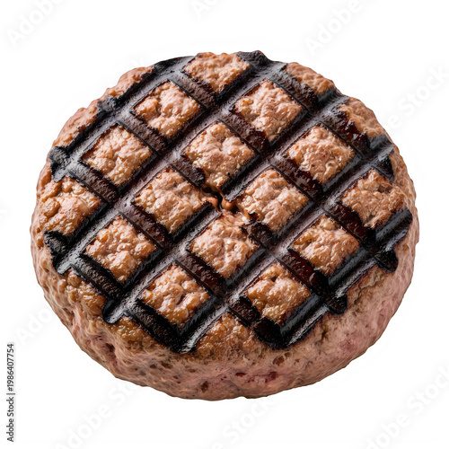 a chocolate chip cookie with a crisscross pattern isolated on transparent background
