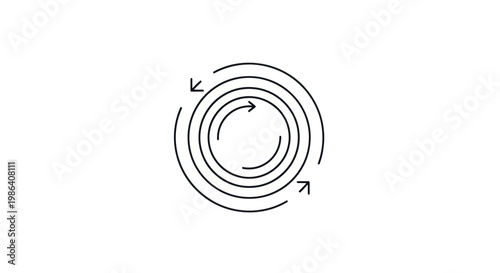 Abstract Circular Swirl with Arrows, Vortex, Motion Graphics Element