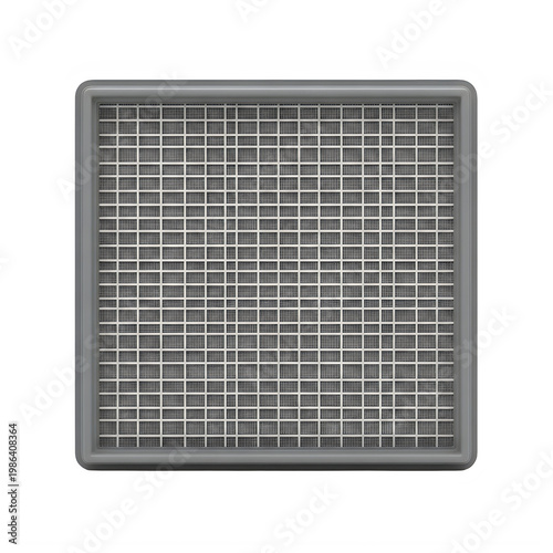 a gray air filter with a grid pattern isolated on transparent background