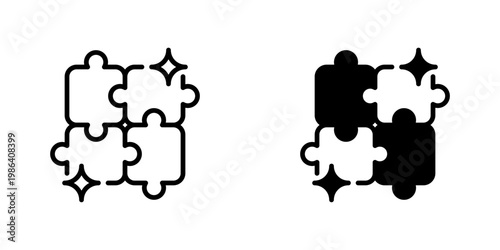 Puzzle Piece Vector Line Icon for Business and Strategy