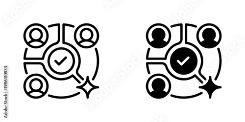 Customer Segmentation Vector Line Icon for Marketing and Sales