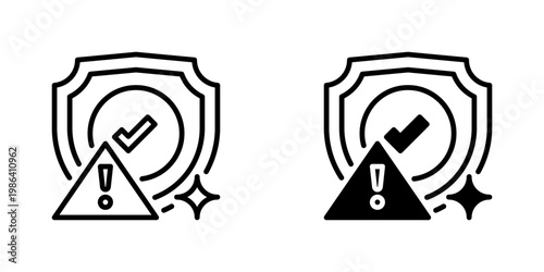 Risk Control Vector Line Icon for Insurance and Finance