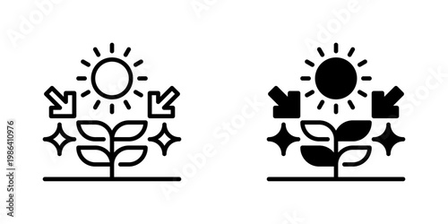 Photosynthesis Vector Line Icon for Science and Biology