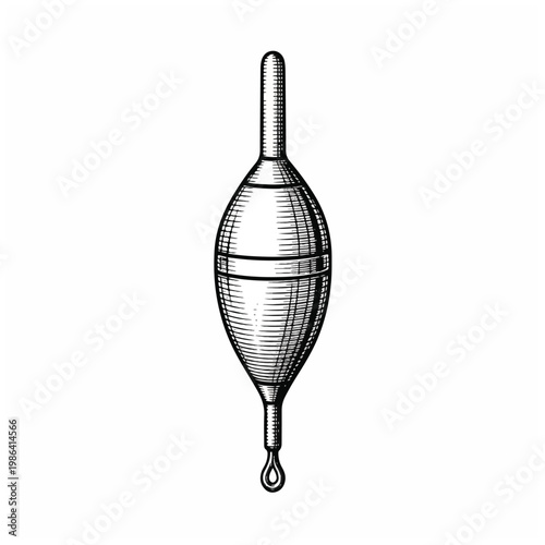 Fishing float bobber illustration vintage style.