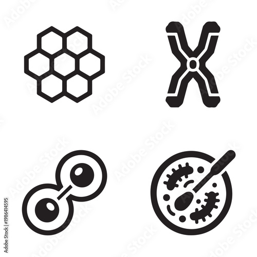 Biotechnology and Genetics Science Logo Set -