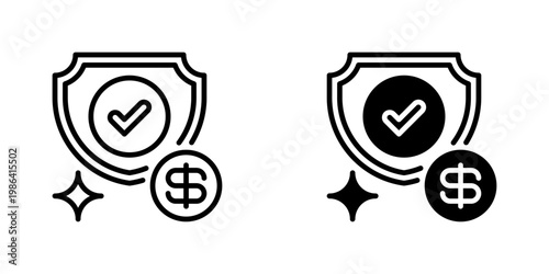 Financial Stability Vector Line Icon for Banking and Finance