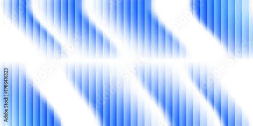 Abstract vertical blue light bar pattern background with glowing cyan center, creating a vibrant digital sound wave or equalizer effect, isolated on