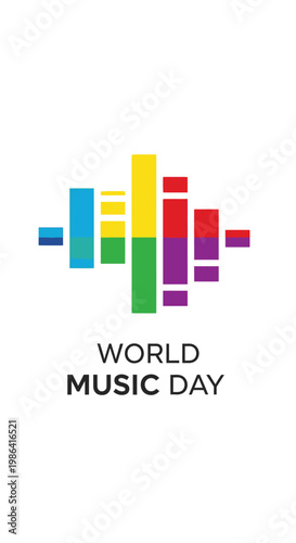 World Music Day colorful logo symbol.
