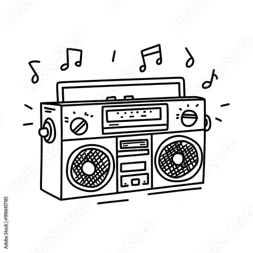 A radio old coloring page.
