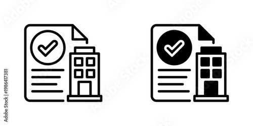 Office Compliance Vector Line Icon for Corporate and Legal