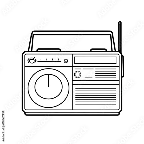 A radio old coloring page.