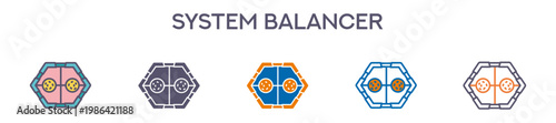 System Balancer Element For Design Graphic - Multi Styles. Vector Illustration Of Two Colored And Black. Multiple Icons Designs Can Be Used For Mobile, Ui, Web 