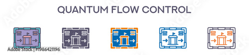 Quantum Flow Control Element For Design Graphic - Multi Styles. Vector Illustration Of Two Colored And Black. Multiple Icons Designs Can Be Used For Mobile, Ui, Web 