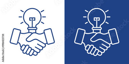 Collaboration Blue And White Icon Style Collection