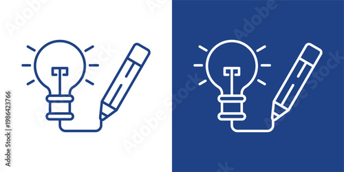 Creative Thinking Blue And White Icon Style Collection