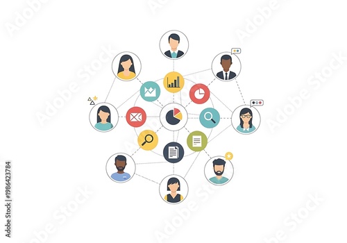 Collaborative Professional Network Infographic Style