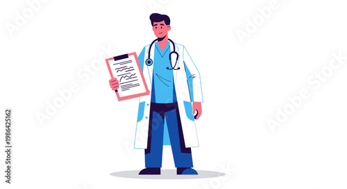 Male doctor in white lab coat.
