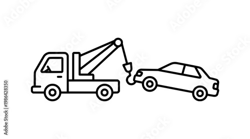Tow Truck and Car Hook Icon Vector