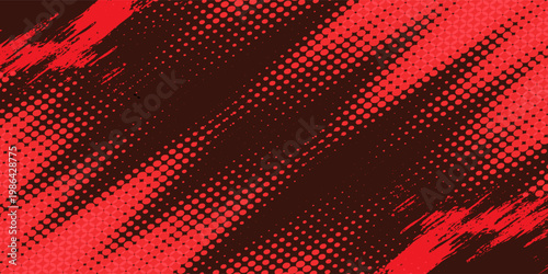 Red color pattern gradient grunge texture background. Dots pop art comics sport style vector illustration Abstract background dark red with modern corporate concept. eps 10