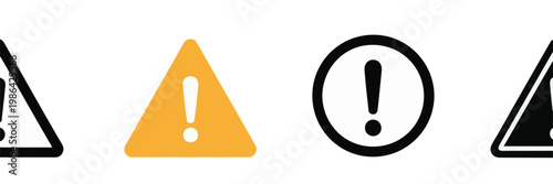 Exclamation Mark Warning Signs In Different Styles