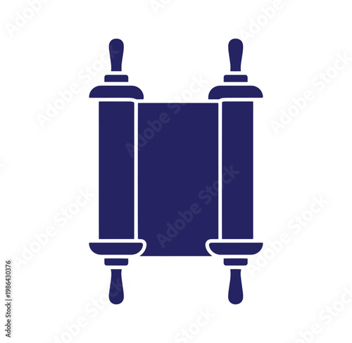 Torah scroll icon in blue color isolated on white background